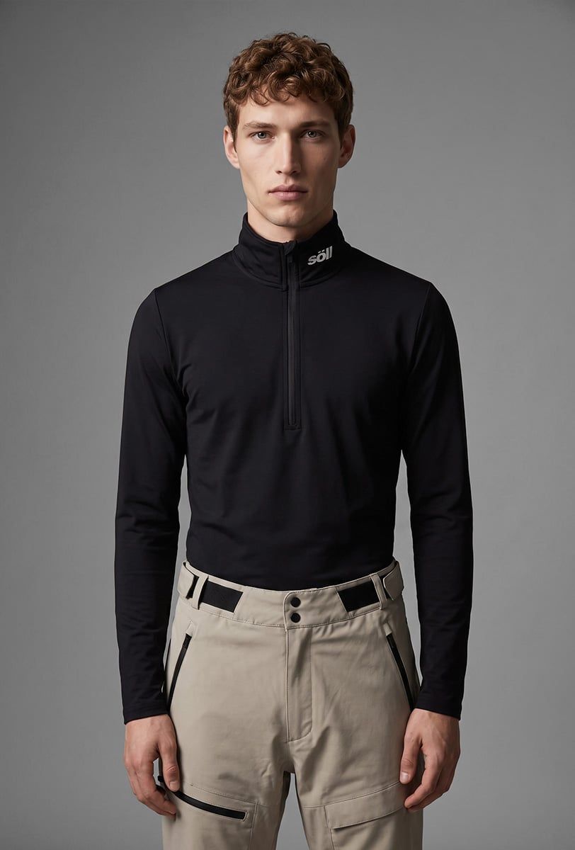 Men’s ski midlayer Söll ACTIVE II Black – close-up - 2