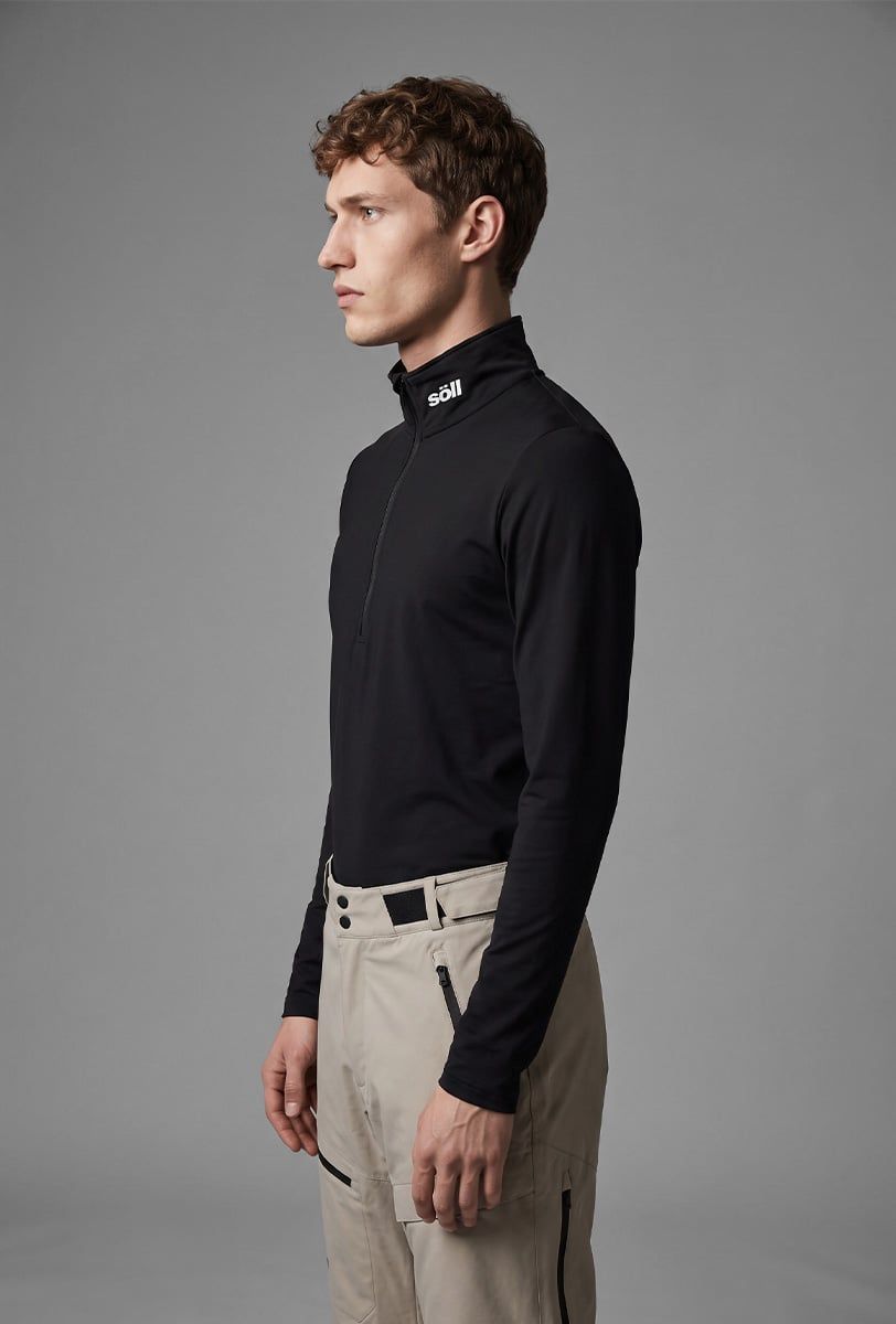 Men’s ski midlayer Söll ACTIVE II Black – side view - 3